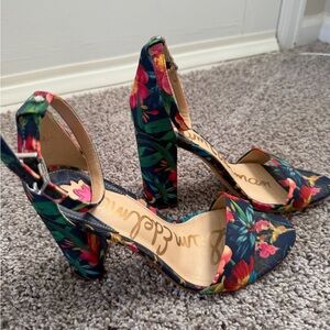 Sam Edelman Yaro Floral Block Heels Women’s Size 8